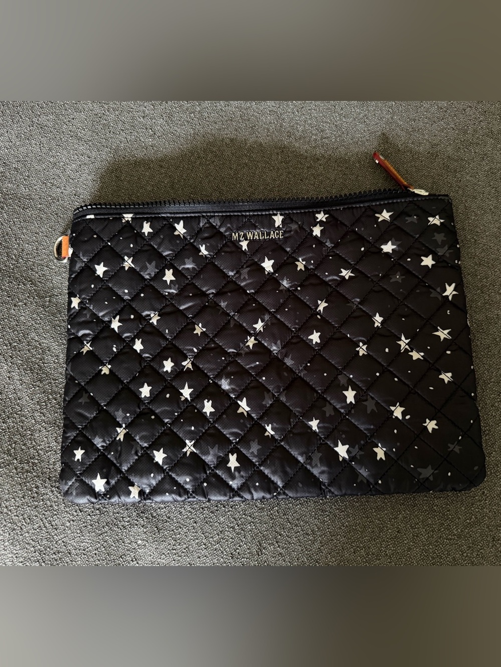 MZ Wallace Black Quilted Star Print Pouch